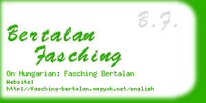bertalan fasching business card
